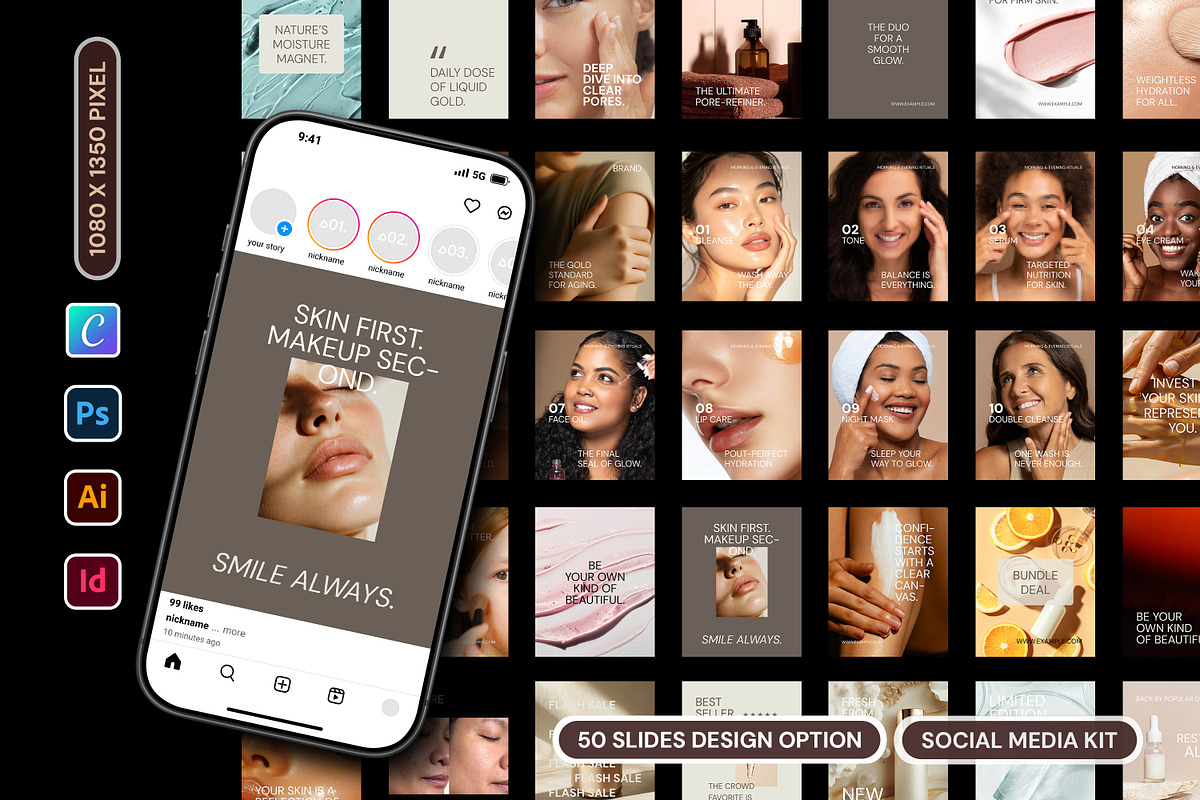 Beauty & Fashion Instagram Kit, a Social Media Template by Artisan Vibes (Photo 1 of 9)