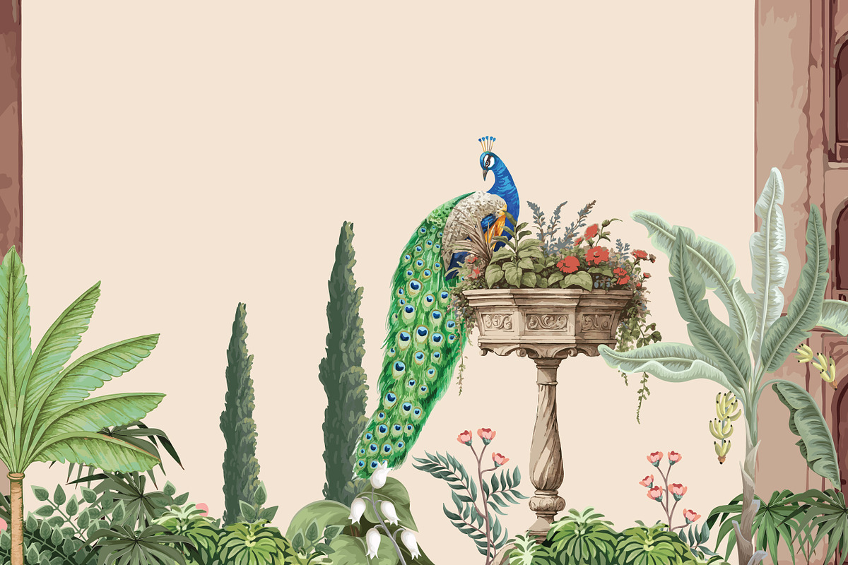Moroccan Chinoiserie Palm Pattern, a Decorative Illustration by Mughal Wallpaper (Photo 4 of 5)