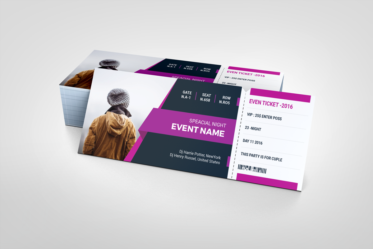 Modern Event Ticket, an Invitation Template by White Graphic (Photo 1 of 6)