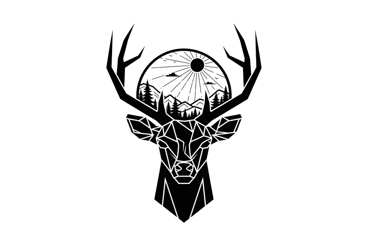 Artistic Geometric Deer Head Bundle, an Illustration by yasushie (Photo 31 of 31)