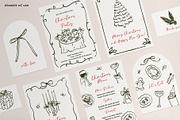Coquette Christmas hand drawn set, a Seasonal Illustration by Madiwaso (Thumbnail 2 of 14)
