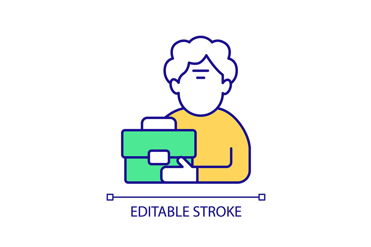 Build career in senior age RGB color, an Icon by IMG Visuals