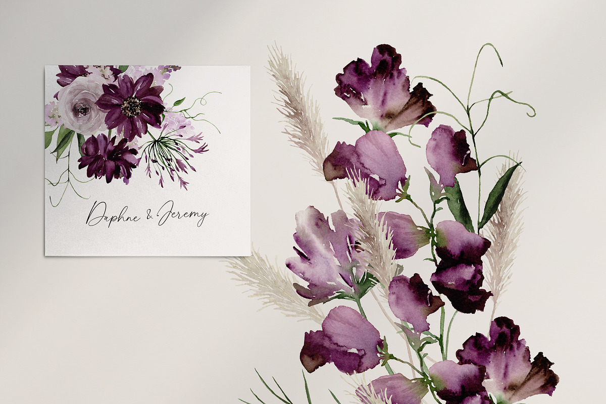 Watercolor flower - Mineral Violet, an Illustration by Beigetime (Photo 4 of 14)