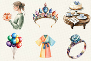 Woman’s Birthday Clipart, an Illustration by OK Design (Thumbnail 2 of 5)