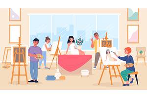 Art classes. Drawing live model, a Person Illustration by YummyBuum
