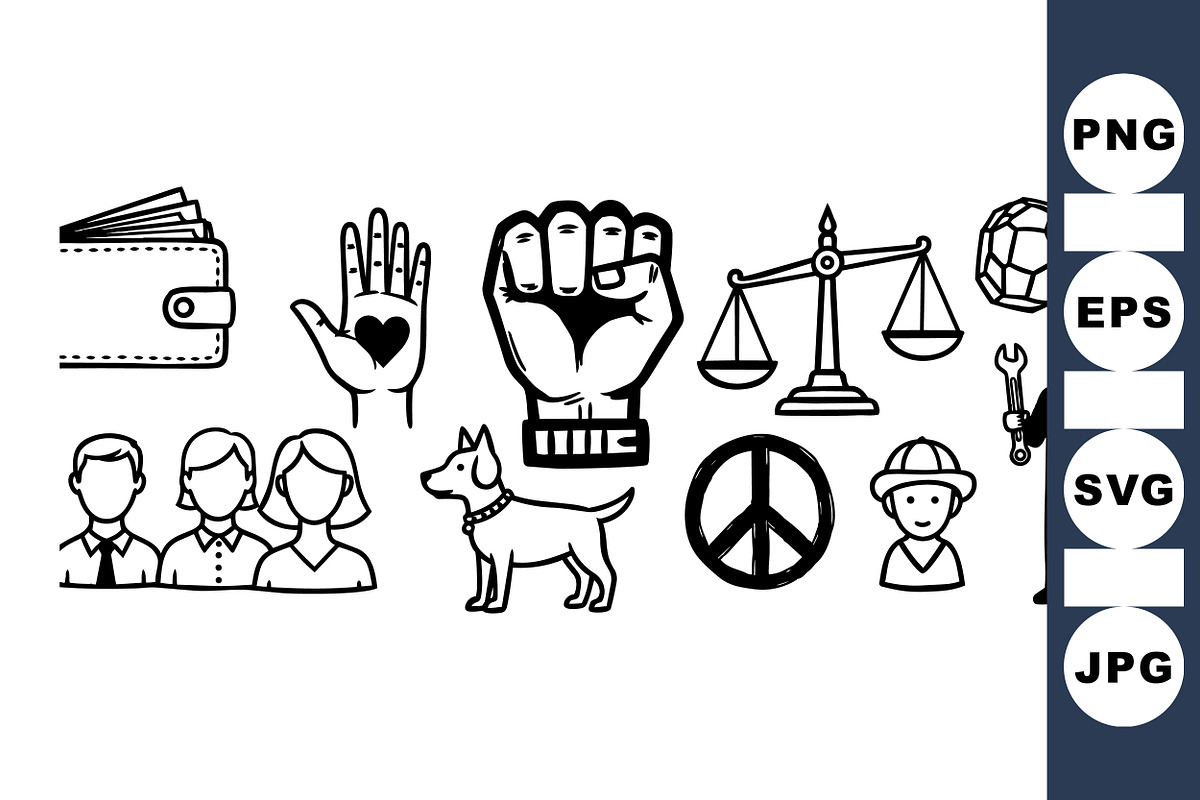 Social Justice Icon Svg Pack, an Illustration by designvectx (Photo 1 of 3)