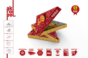 Pizza Slice Box Packaging Mockup