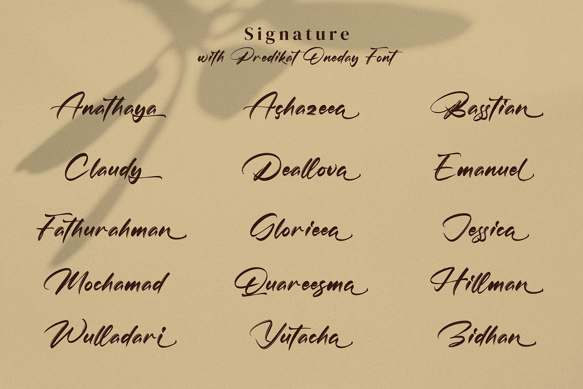 Predikat Oneday, a Script Font by Integritype Studio (Photo 14 of 15)