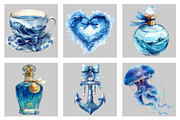 Coquettish Summer Blue Coastal Clipa, an Illustration by Black Bird Studio (Thumbnail 3 of 5)