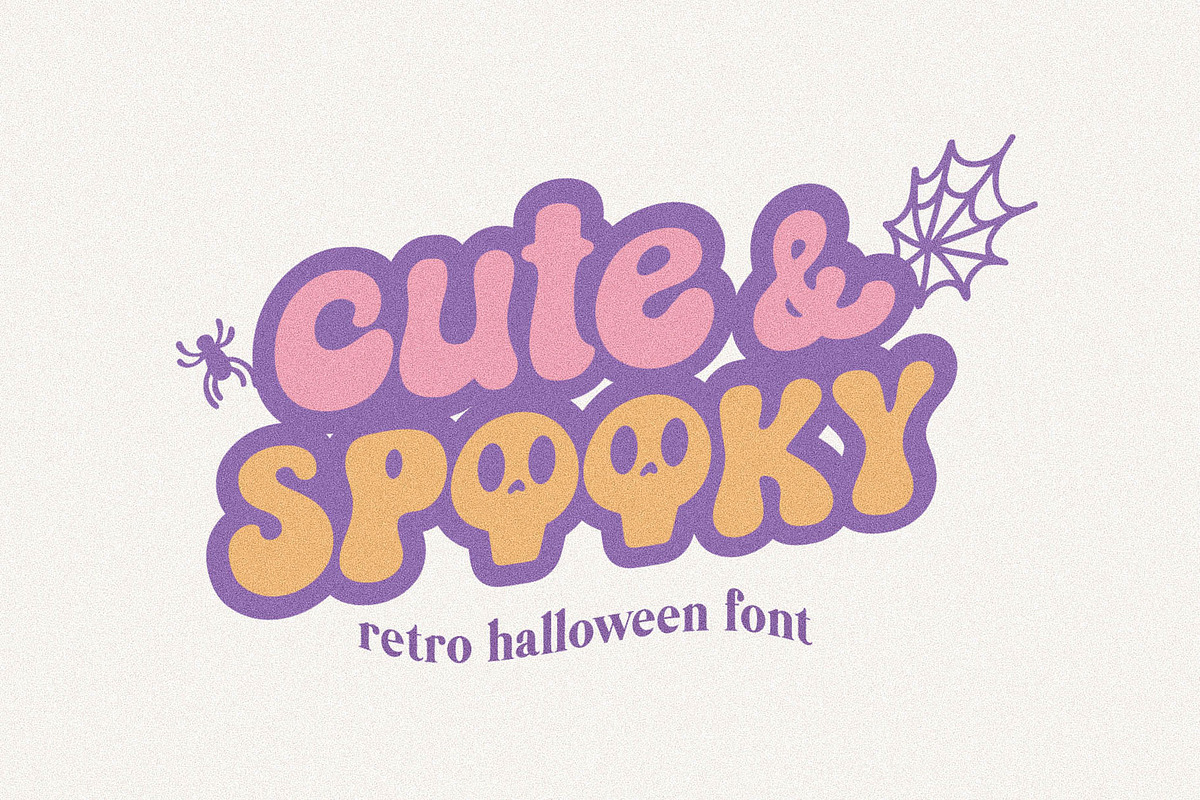 Cute&Spooky Groovy Halloween Font, a Script Font by BarcelonaShop (Photo 1 of 9)