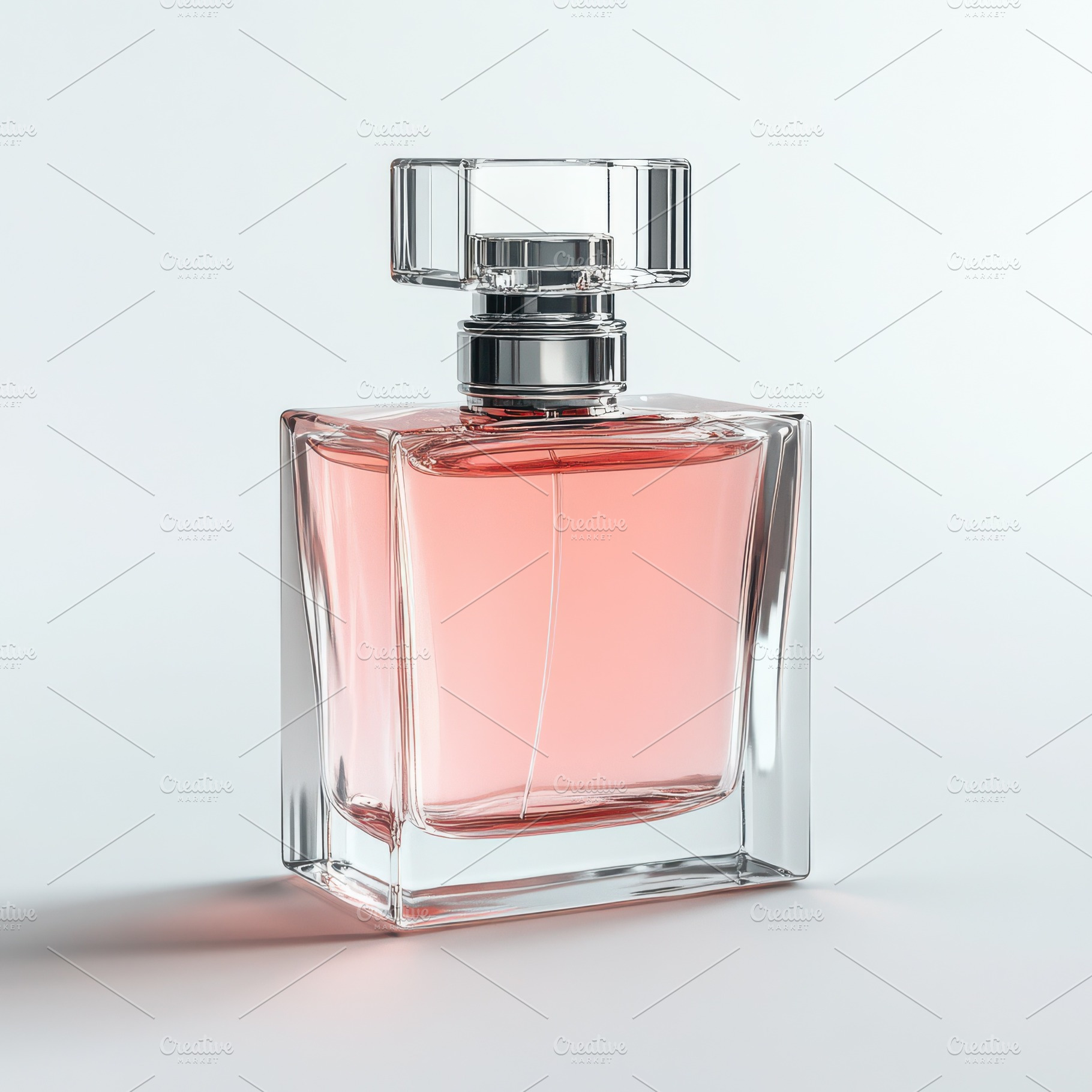 Mockup of a square perfume bottle wi, a Background Photo by Pixeness