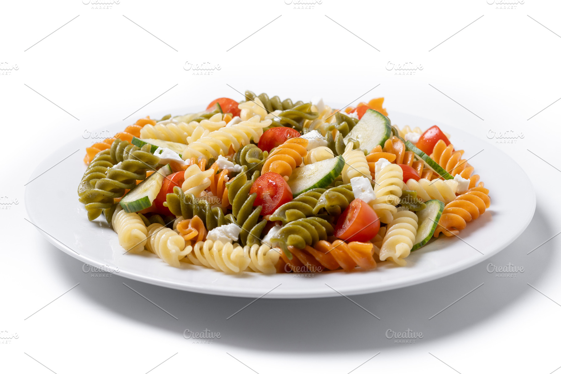 Colorful tricolor pasta salad, a Food & Drink Photo by etorres69
