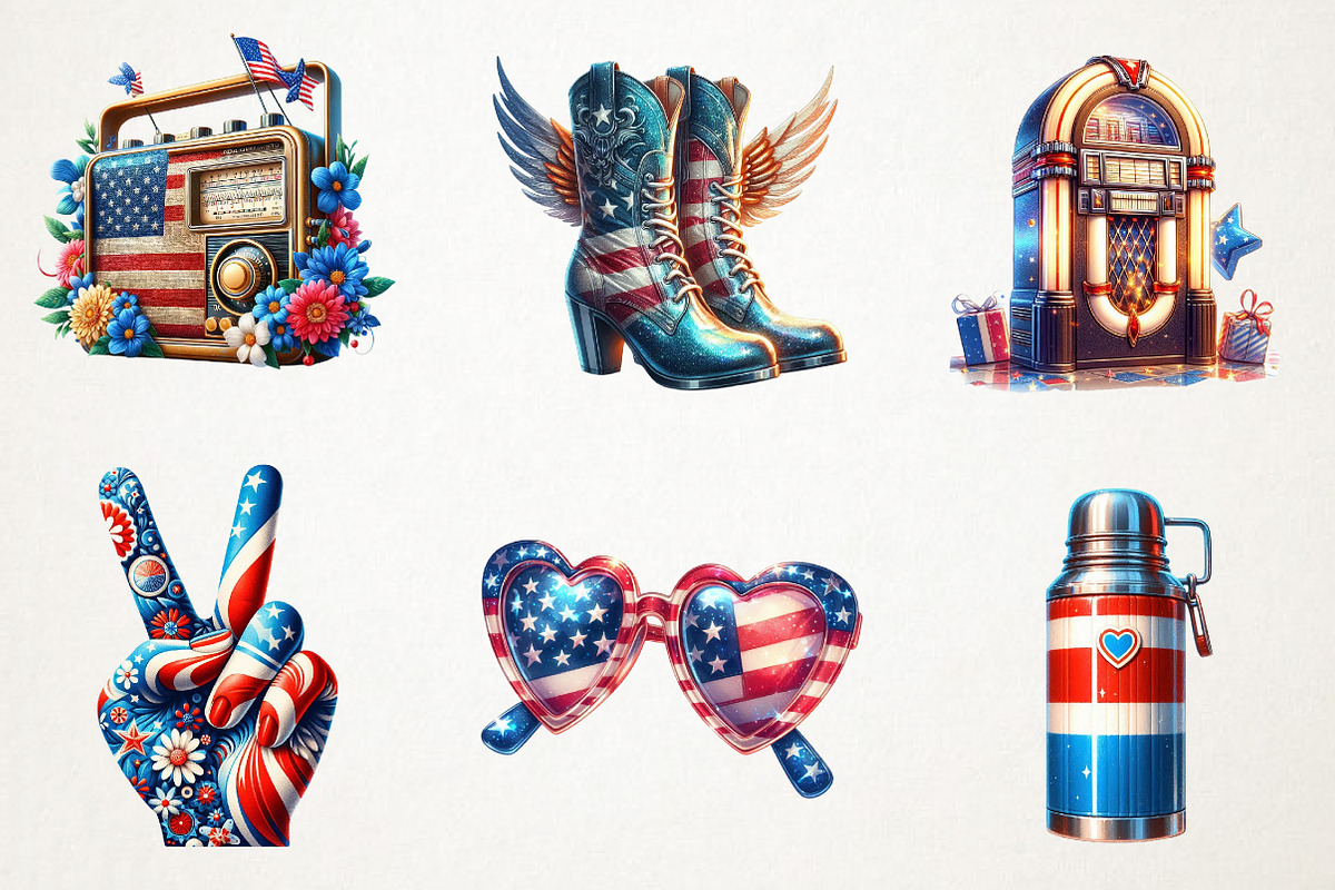 Retro 4th of july Sublimation, an Illustration by RobertsArt (Photo 7 of 7)
