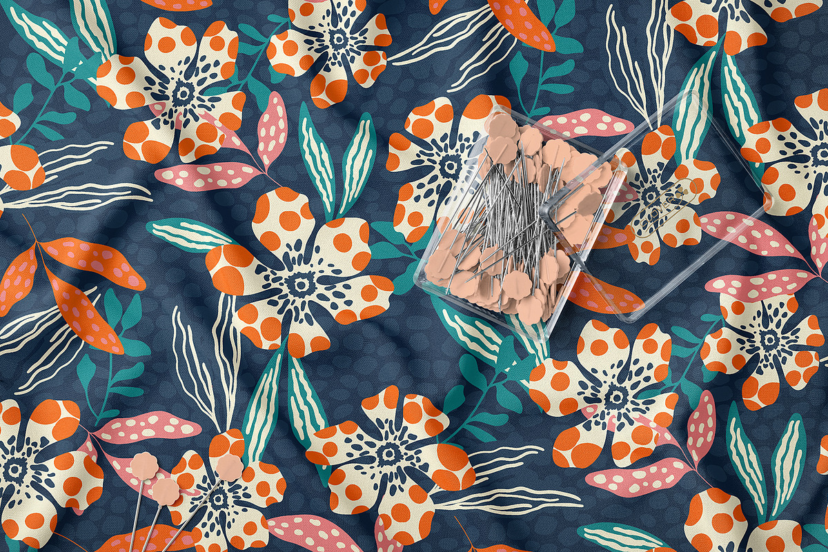 Polka Floral Seamless Pattern, a Pattern Graphic by StudioGlouna (Photo 2 of 9)