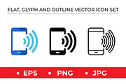 Mobile Signal Icon Set - 3 Styles, an Outline Icon by Artonix (Thumbnail 1 of 2)