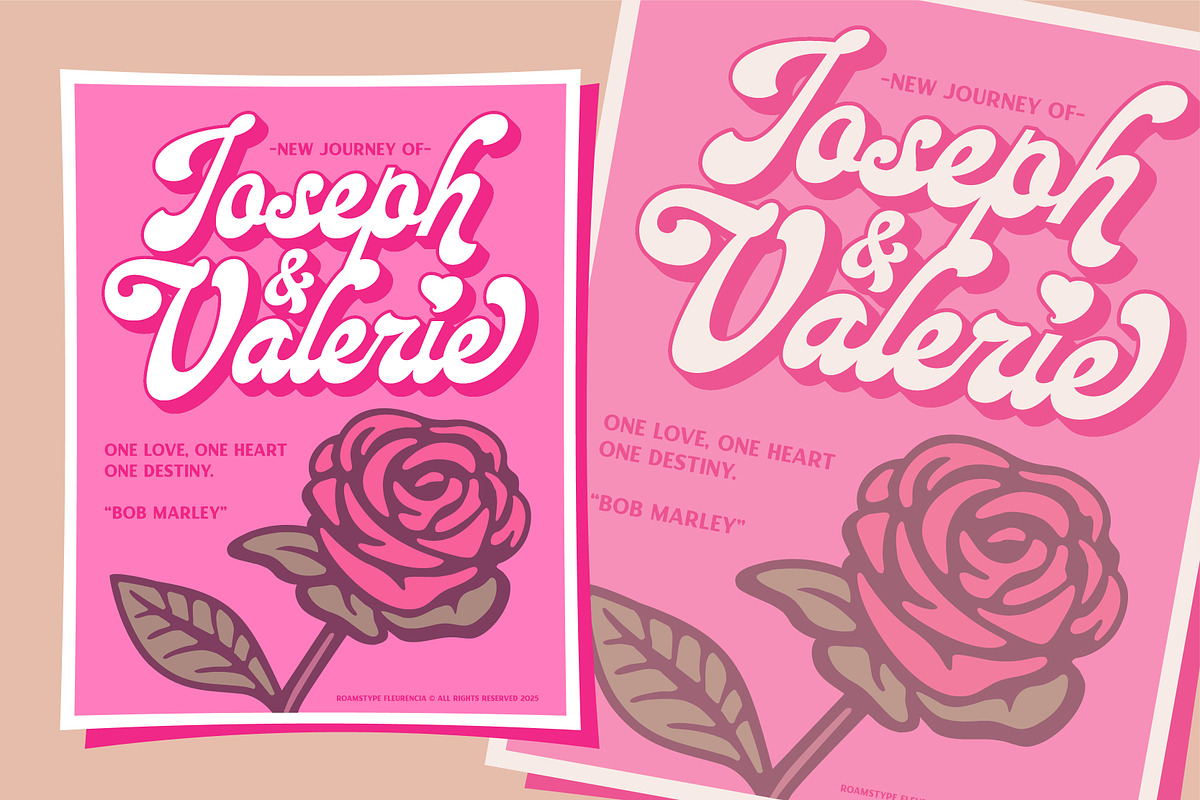 Fleurencia - 70's Adorable Script, a Script Font by Roams Type (Photo 3 of 12)