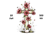 Whimsical Easter Cross Floral Spring, a Seasonal Illustration by GiraffeCreative (Thumbnail 11 of 20)