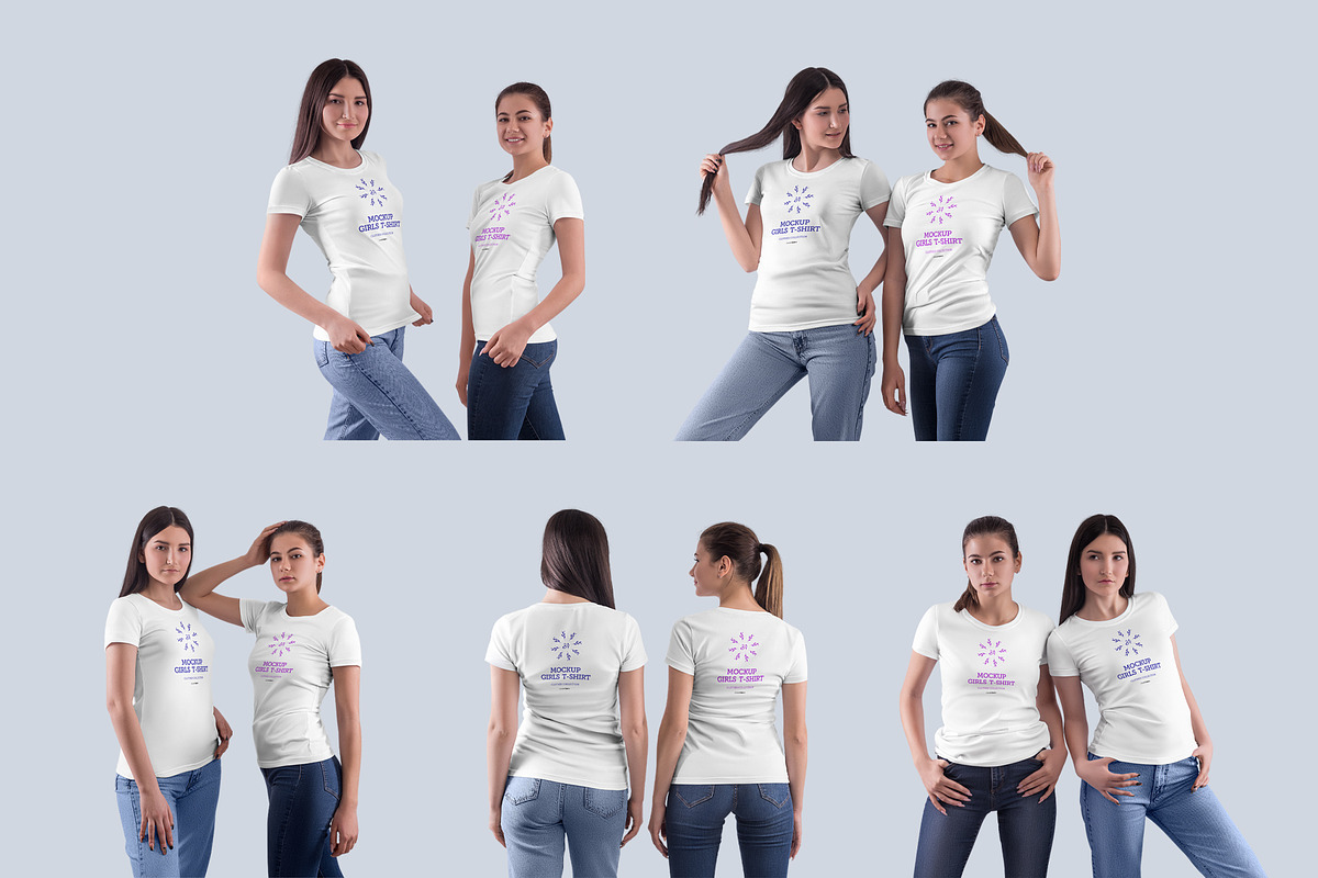 5 Mockups Girls T-Shirt, a Shirt Mockup by Grow Design Craft Studio (Photo 2 of 4)