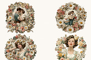 Retro Daisy Valentine Clipart Bundle, a Seasonal Illustration by BusyDaydesign (Thumbnail 4 of 9)