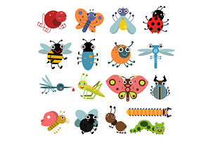 Vector Illustration Of Insects And