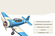 Watercolor Airplane Clipart Bundle, a Transportation Illustration by Design Scotch (Thumbnail 7 of 8)