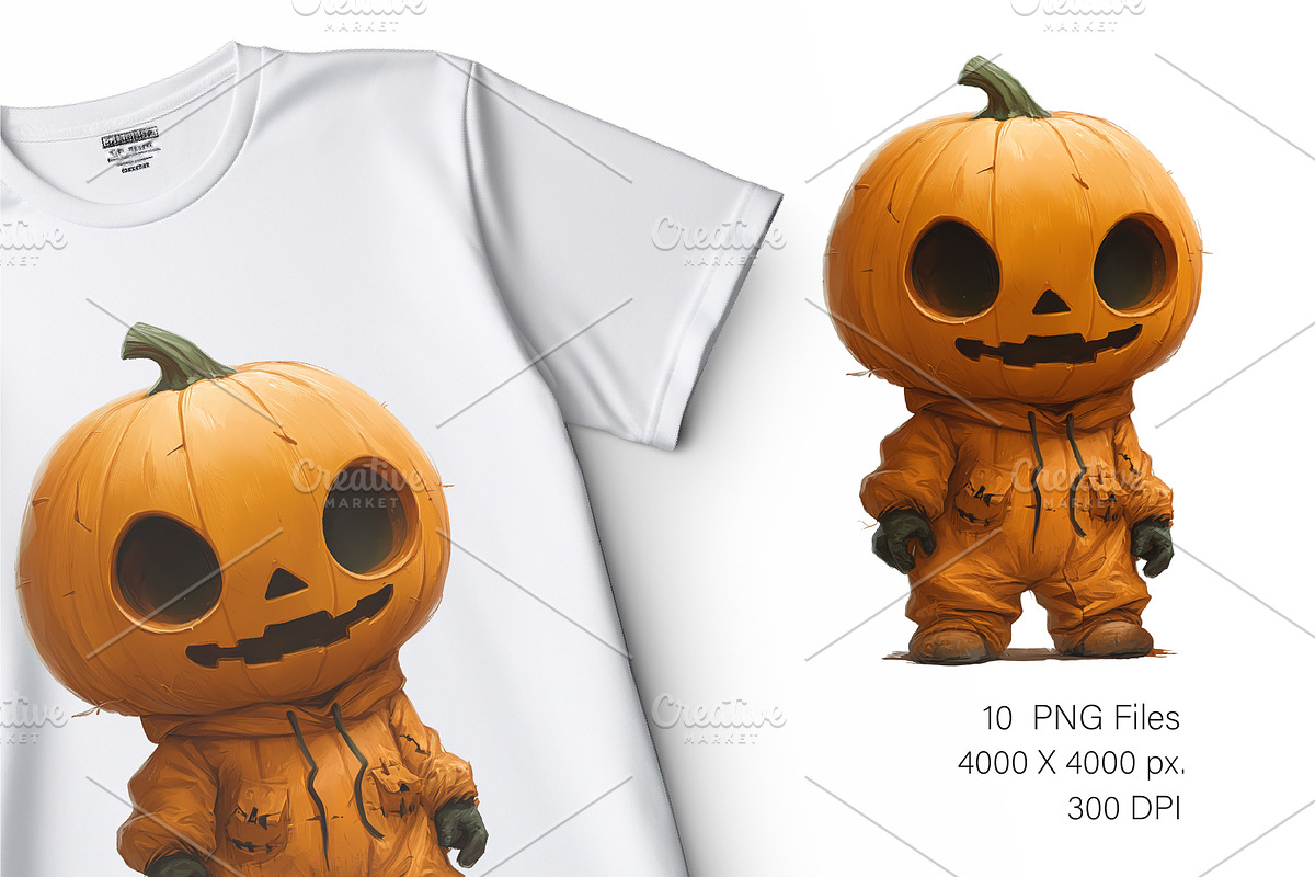 Cute Halloween Jack. TShirt Sticker., an Animal Illustration by KENO Mascots (Photo 9 of 10)
