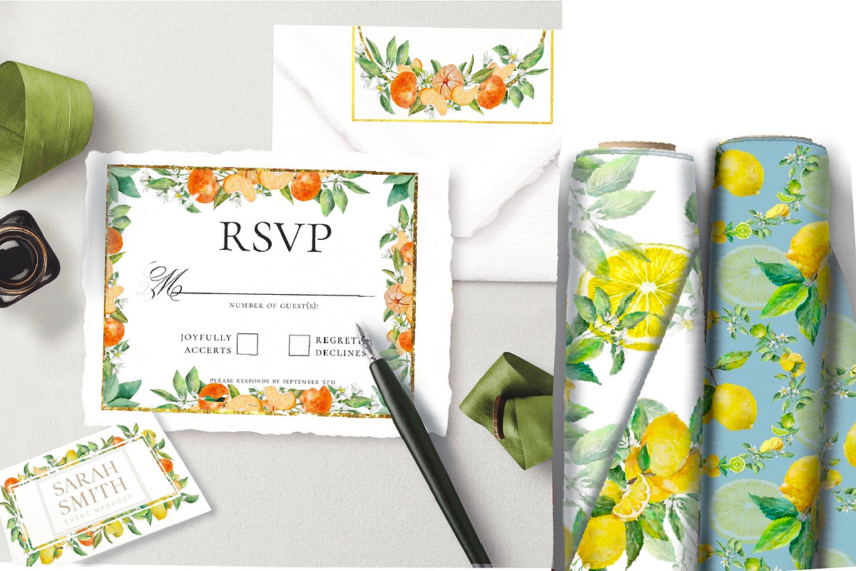Citrus set, Watercolor clipart., an Object Illustration by AkvarelRiver (Photo 10 of 10)