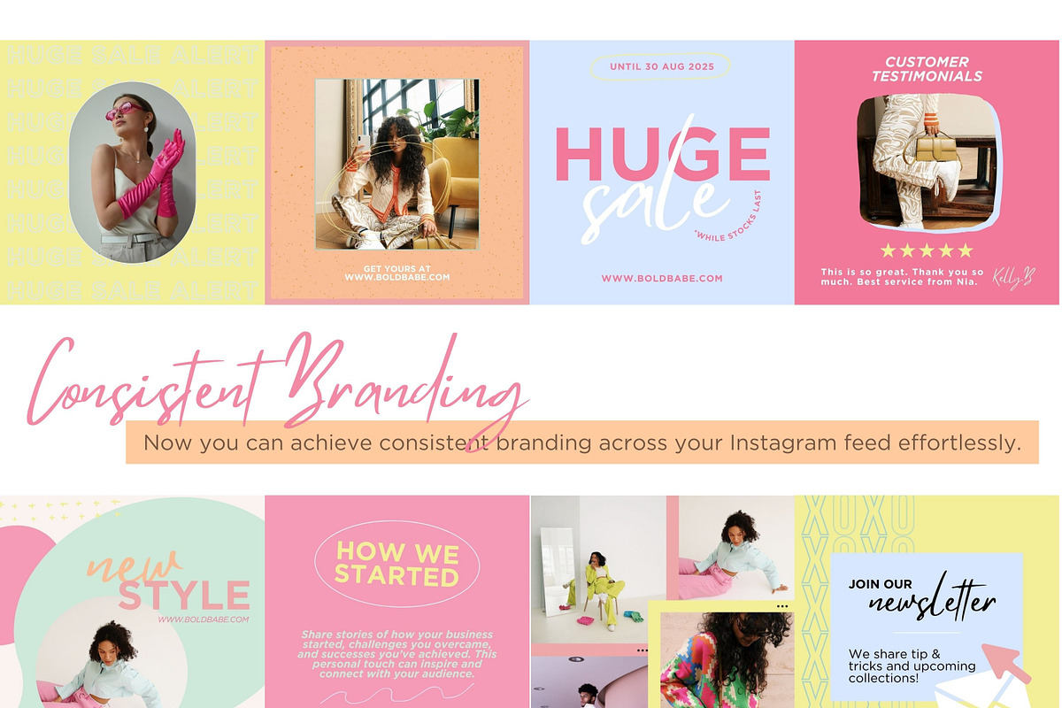 Popping Instagram Post Templates, a Social Media Template by Hell Yeah ...