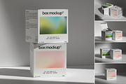 Square Box Mockup - 5 Scenes, a Packaging Mockup by Pixel_Vision_Store (Thumbnail 1 of 6)