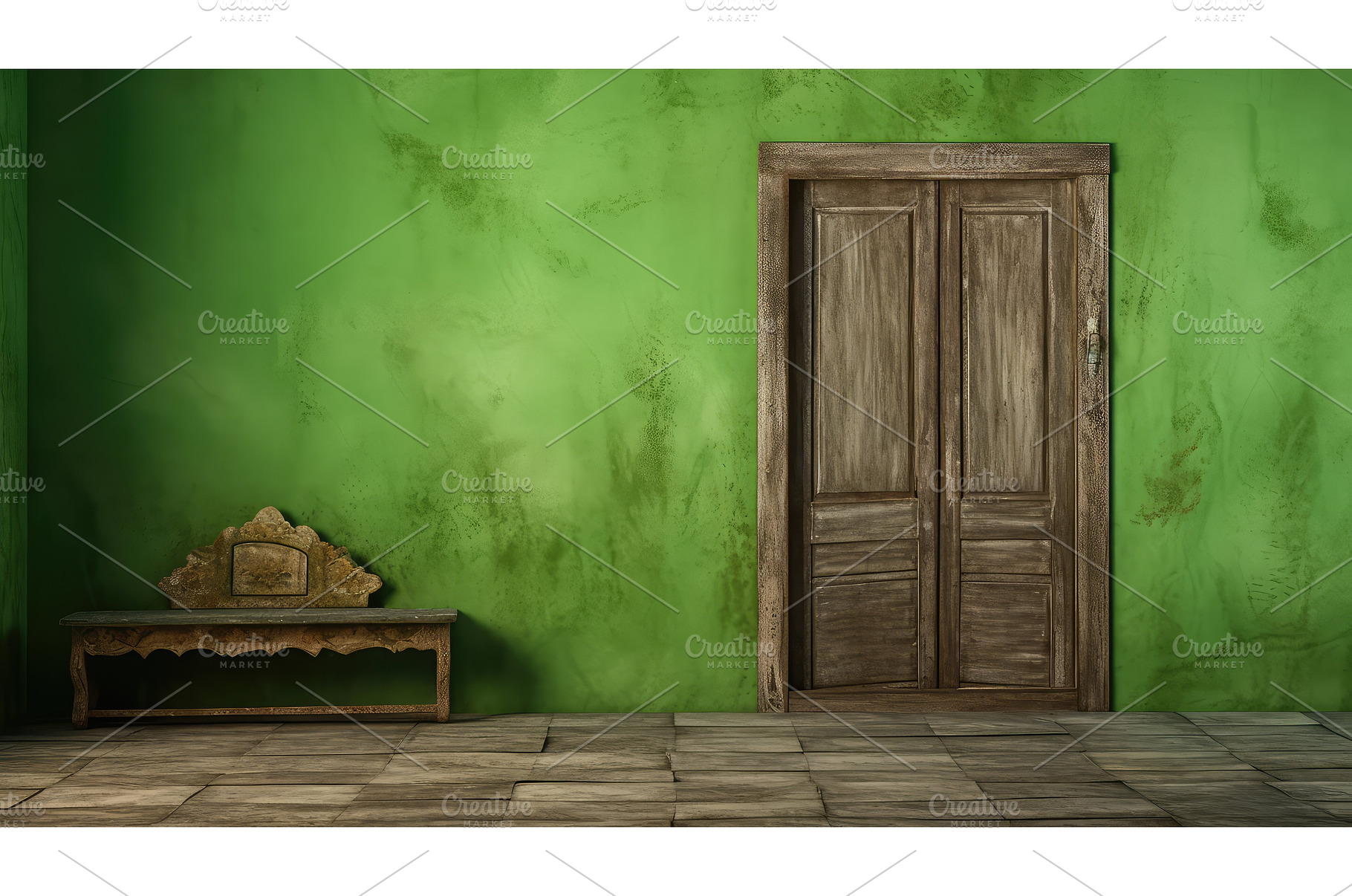 weathered front door green screen ai, a Background Photo by pikepicture