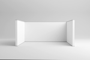 Empty exhibition stand hall with white walls. Trading room, presentation confer, a Business Photo by RF Images