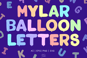 Customizable Mylar Balloon Alphabet, an Illustration by Ashley Katrina