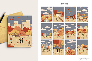 Autumn City Clipart Fall Scenes