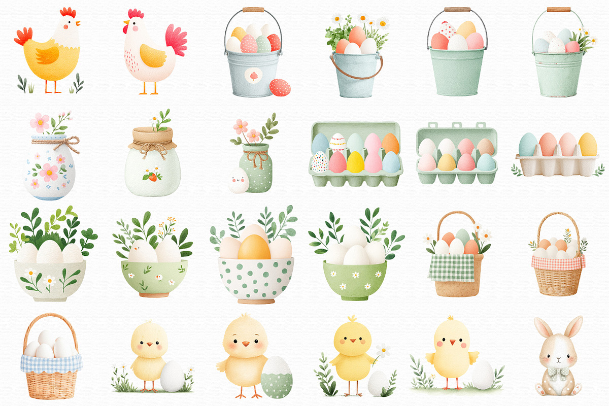 Farmhouse Easter Clipart, an Illustration by Libby Wishes (Photo 5 of 7)