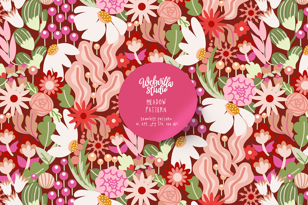 Meadow Pattern, a Pattern Graphic by Bloomart Studio | Creative Market