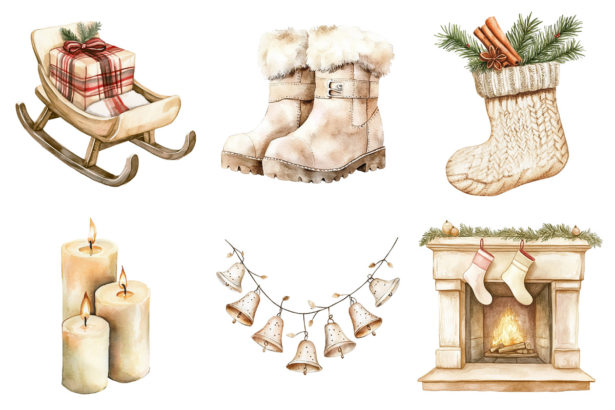 Aesthetic Christmas Clipart, an Illustration by Daily.Designs (Photo 4 of 5)