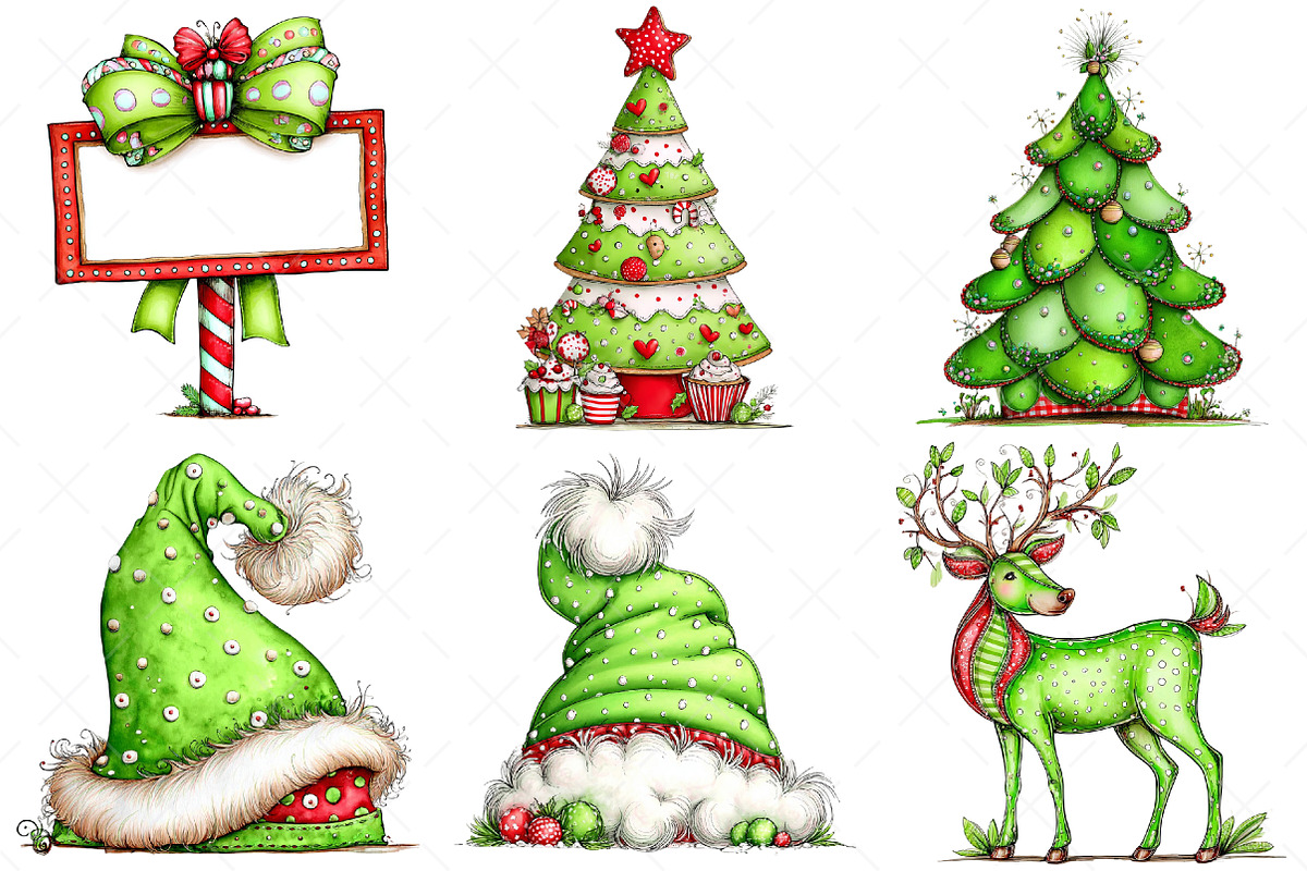 Green Christmas Clipart Png, an Illustration by Craft Nest (Photo 7 of 11)