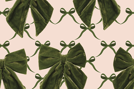 Green Bow Collection Seamless (9), a Pattern Graphic by Amy Lynn Grover
