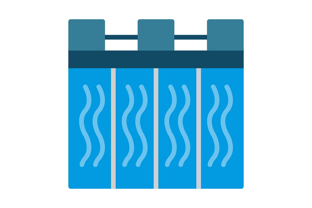 Hydroelectric Power Station Flat Ico, an Icon by Pexelpy