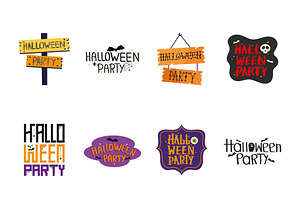 Halloween Party Labels Set, a Templates & Theme by studiogstock