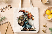 Whimsical Spring Gnome Clipart PNG, an Illustration by Canvas Craft (Thumbnail 5 of 7)