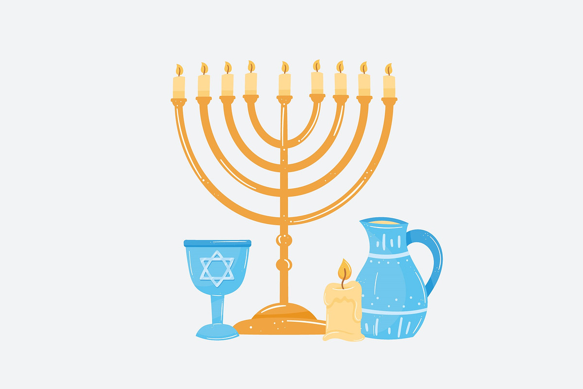 Hanukkah Holiday Illustration Set preview 2