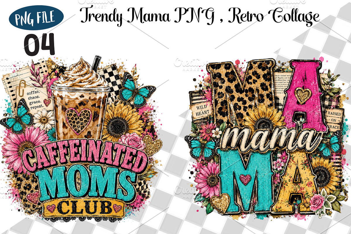 Trendy Mama PNG , Retro Collage, a Seasonal Illustration by CreationArt (Photo 1 of 3)