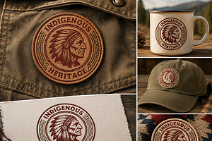 Rustic Old Indian Native Chief Logo, a Branding & Logo Template by Enola99d