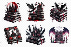 Gothic Fantasy Books Clipart