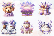 Lavender Floral Birthday Clipart, an Illustration by RobertsArt (Thumbnail 7 of 7)