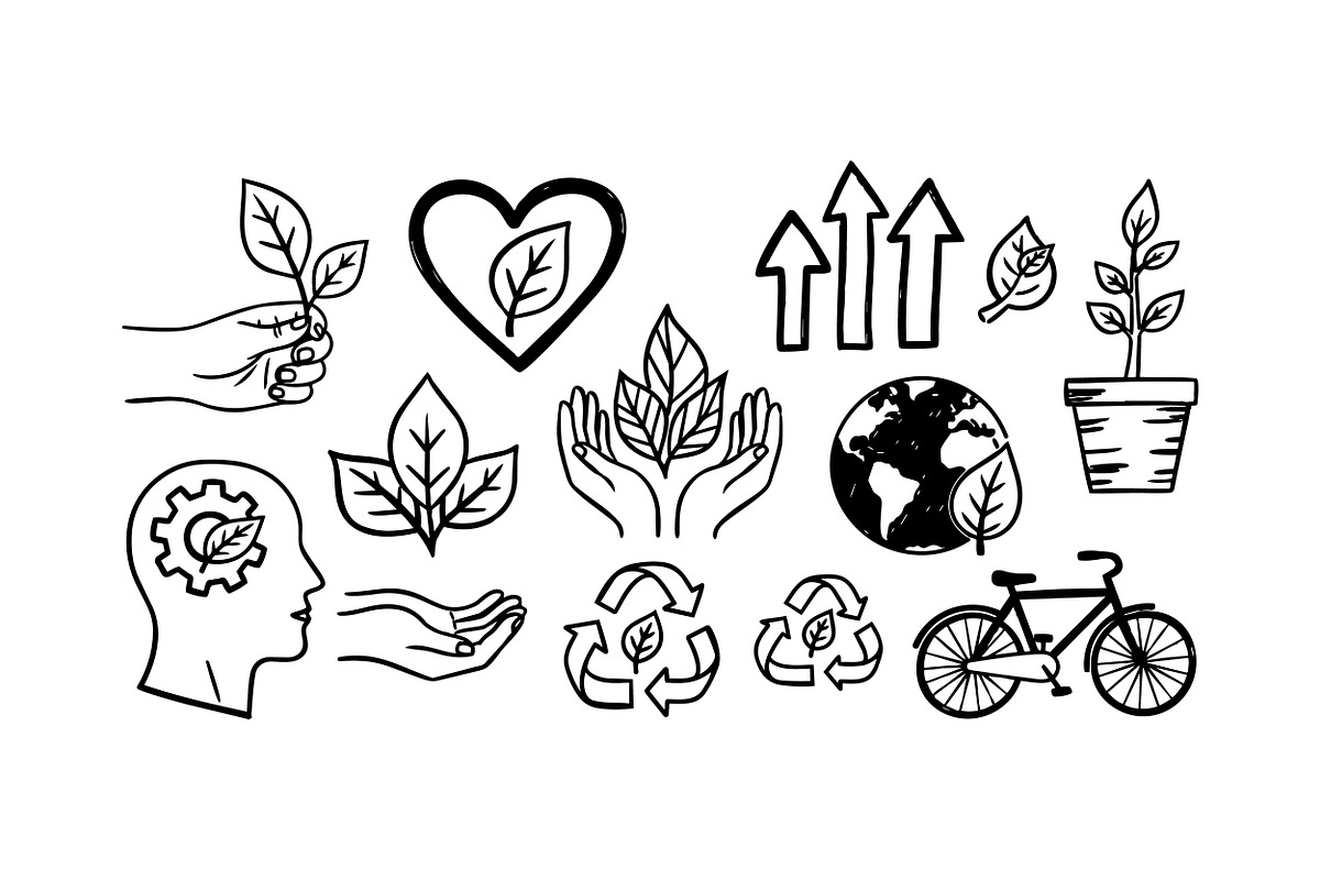 Eco Friendly Line Art Icons Set, an Illustration by designvectx (Photo 2 of 3)