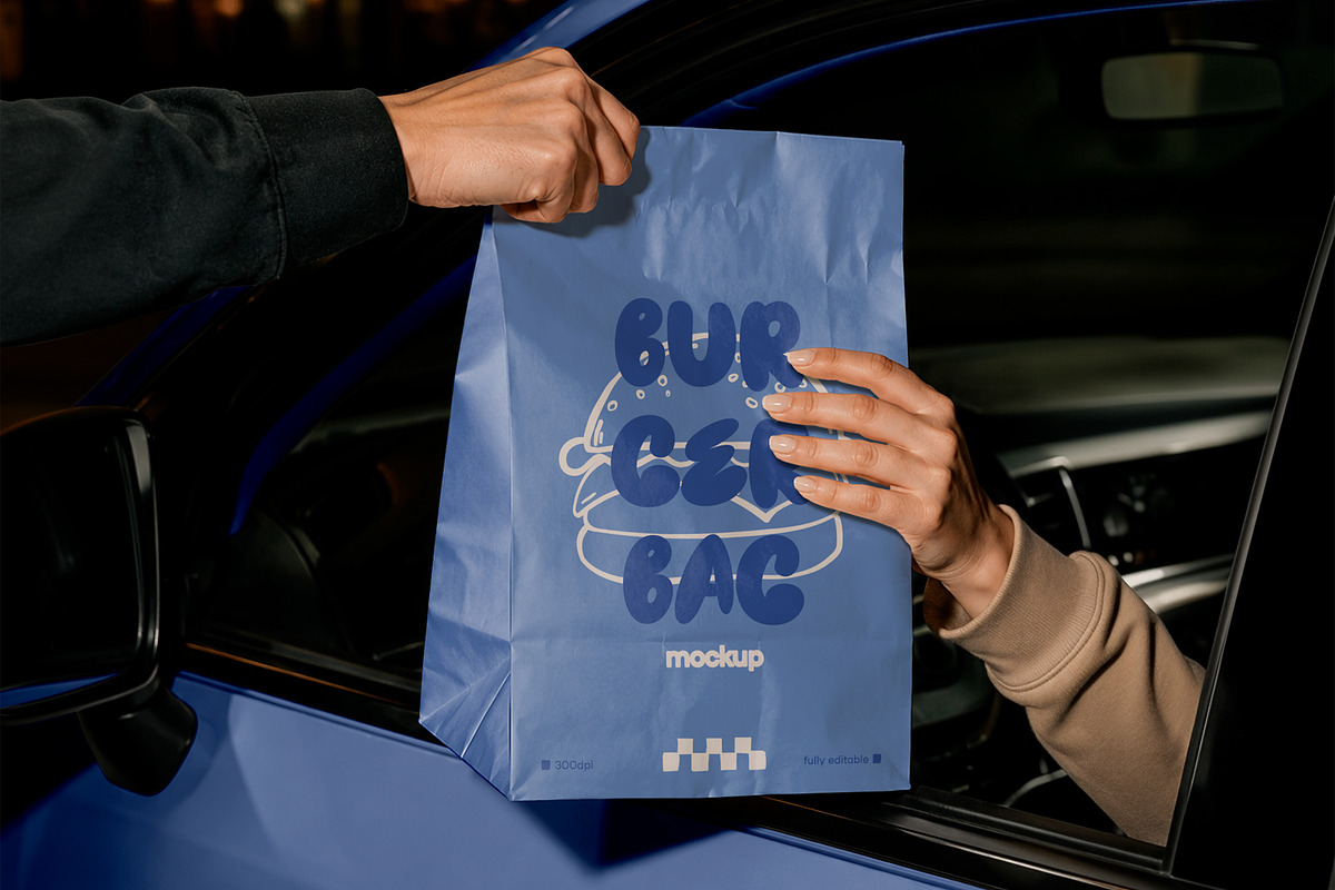 Drive Thru Paper Bag Mockup, a Packaging Mockup by The Rose Project (Photo 2 of 3)