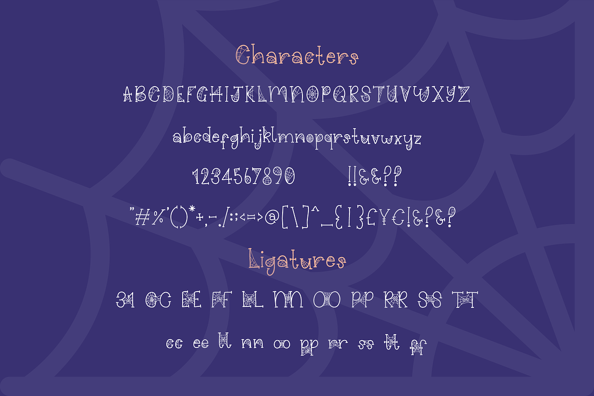Cobweberly Halloween Spider Web Font, a Serif Font by Dancing with Ink (Photo 23 of 23)