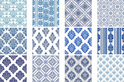 Blue Vintage Damask Seamless Pattern, a Pattern Graphic by Wow Magic (Thumbnail 3 of 3)